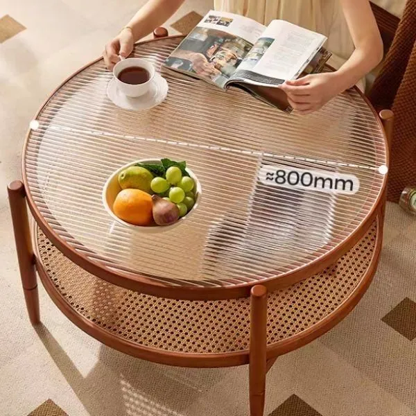Glass Round Coffee Table With Storage factory